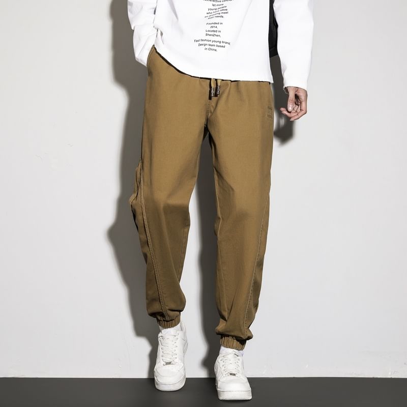 Hushgrain - Effen cropped harem-joggingbroek met trekkoord in de taille