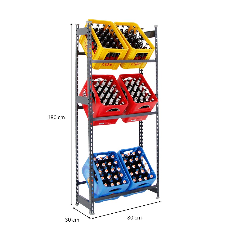 PROREGAL Drankkratplank, Big Camel, HxBxD 180 x 80 x 30 cm, Antraciet