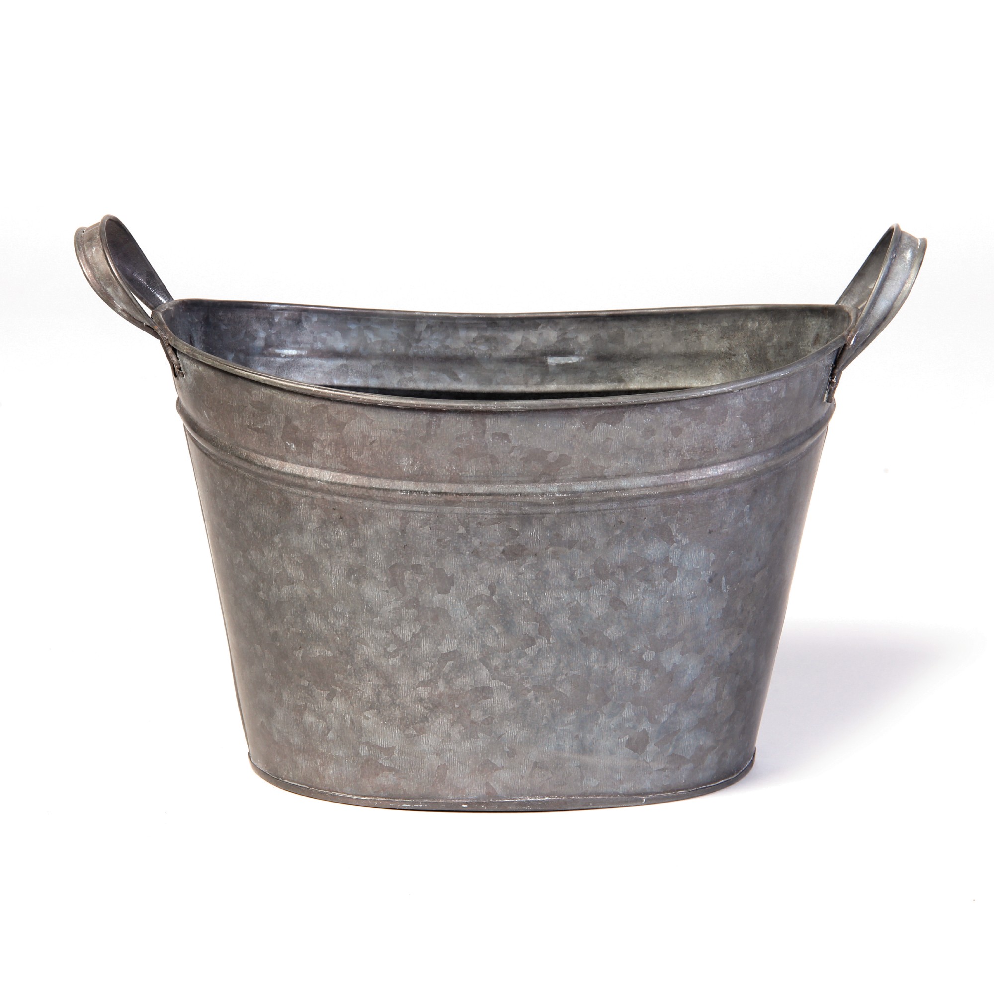 ovale Henkelwanne L, grau, B 26 cm, H 20 cm , L 16 cm von fischer's lagerhaus