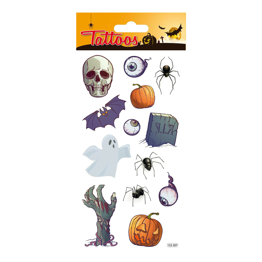 Tatouages temporaires - pierre tombale halloween