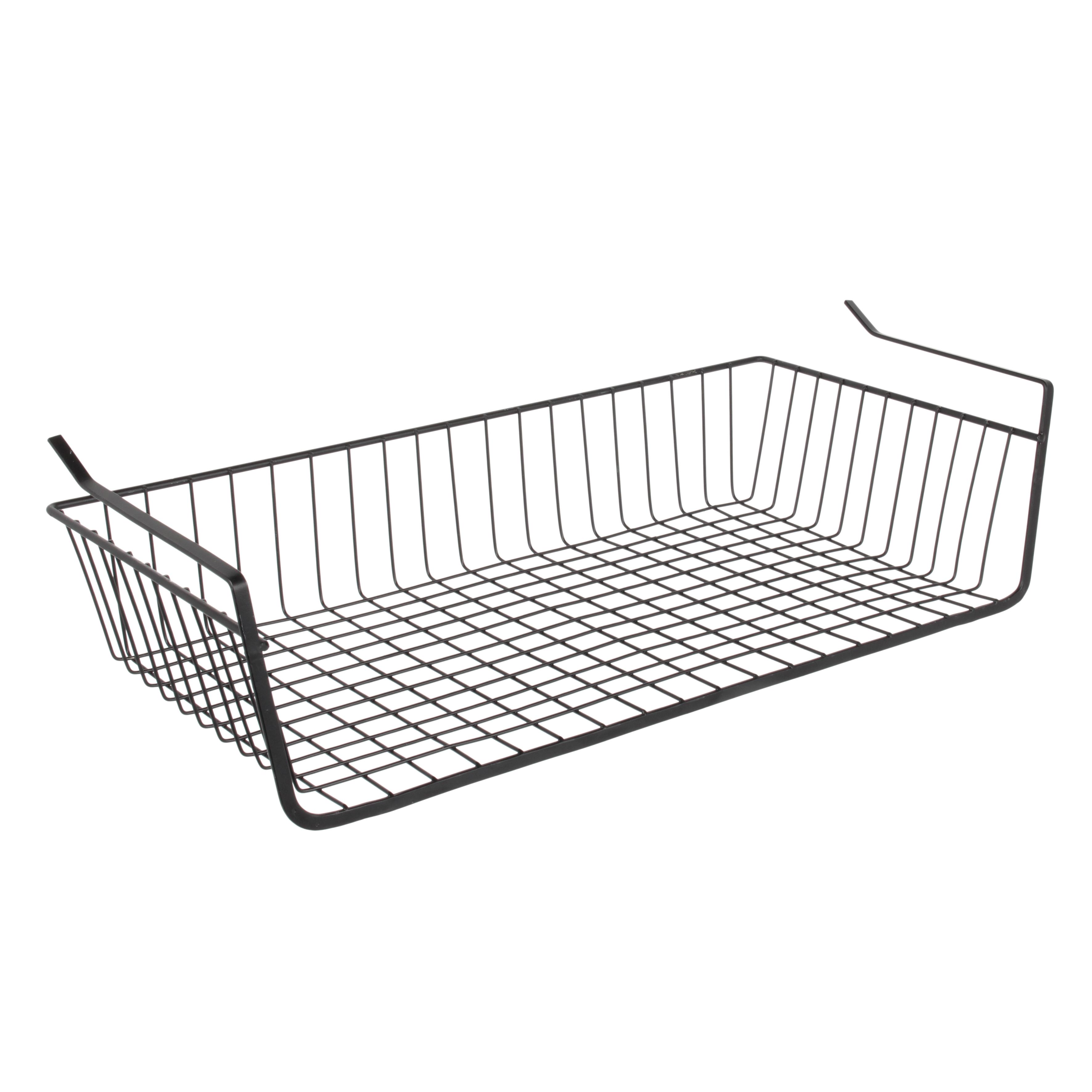 PANIER SUSPENDU METAL FILAIRE NOIR 56X14X26CM