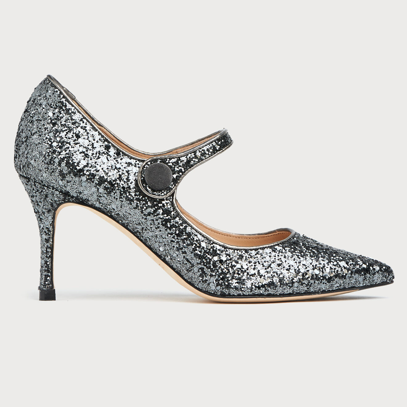 L.K. Bennett Escarpins en Velours de Cuir Monica noir/anthracite - Talon 8 cm