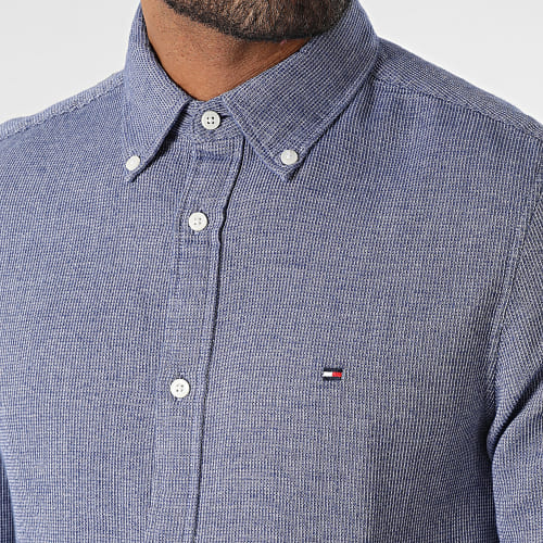 Chemise Manches Longues Slim Brushed Dobby 2879 Bleu Clair