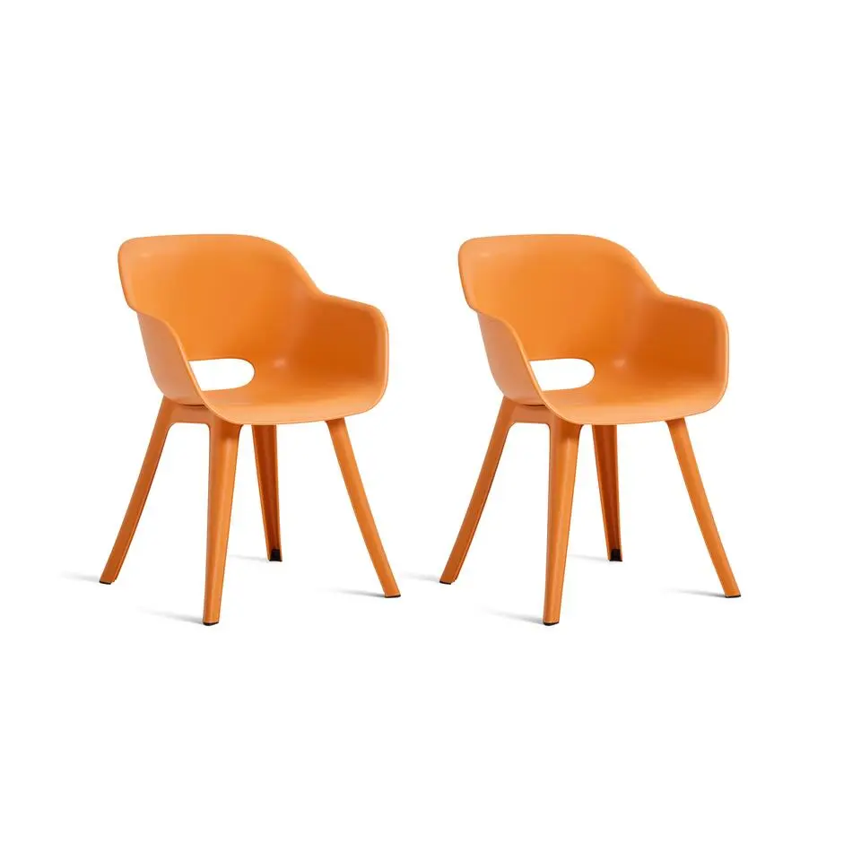 Keter Akola Tuinstoelen - 2 stuks -56.5x55x80cm - Oranje