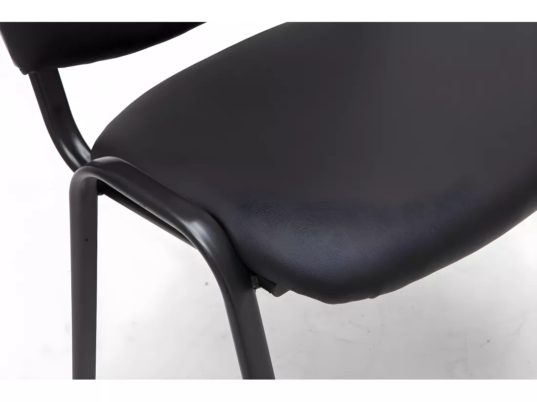 Chaise visiteur assise rembourrée noire 53 x 53 x 83 cm BUR10067