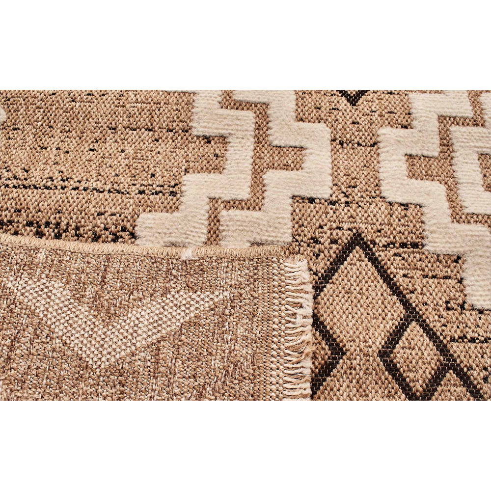 Tapis intérieur extérieur aspect jute noire tulum 9055 180 x 67 cm