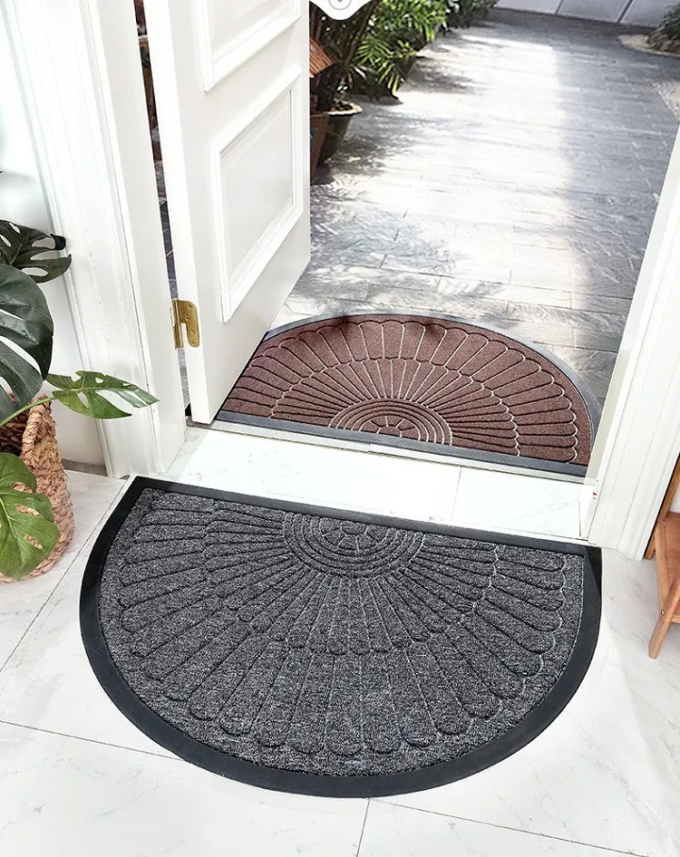 (79x49cm) Fussmatte Anti-Rutsch Türmatte Boden Teppich - Braun