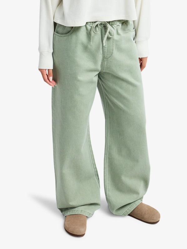 Saltwater Color Mid Jeans à coupe ample Vert Femme