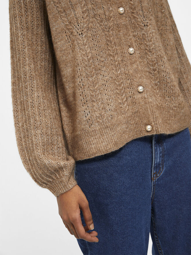 Object OBJOPHELIA L/S KNIT CARDIGAN 122 Fossil