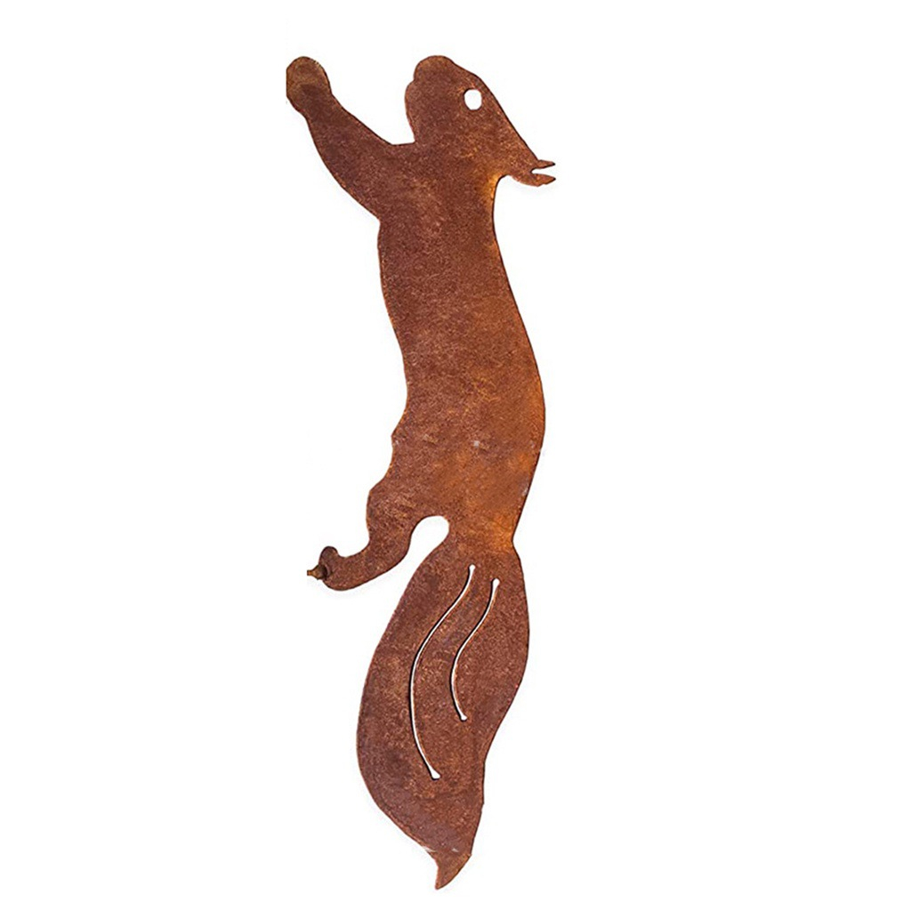 (30cm) Metall Rost Eichhörnchen Baum Dekoration Garten Accessoire