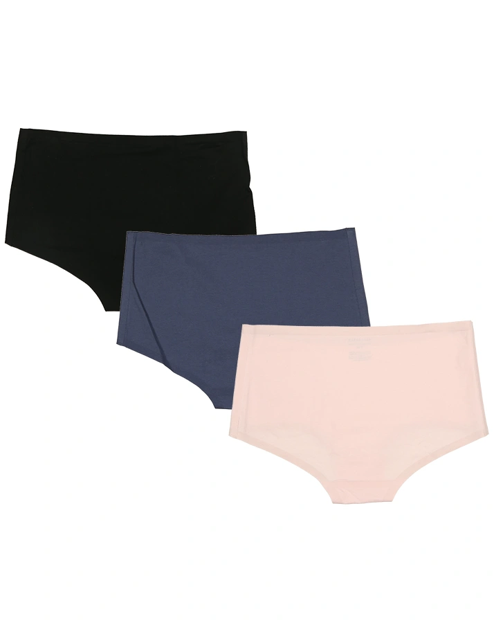 Panty INVISIBLE COTTON 3er Pack in schwarz/navy/rosa