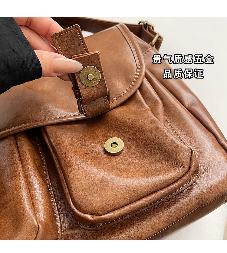 Velocia - Multi-Pocket Kunstleren Messenger Bag