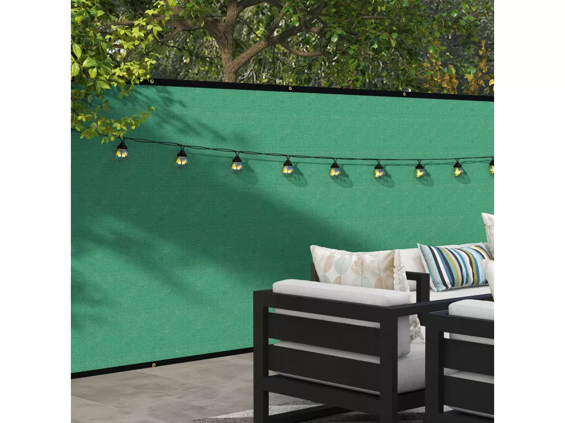 Brise-vue toile 160 g/m² renforcée avec attaches et œillets dim. 15,25L x 1,75H m