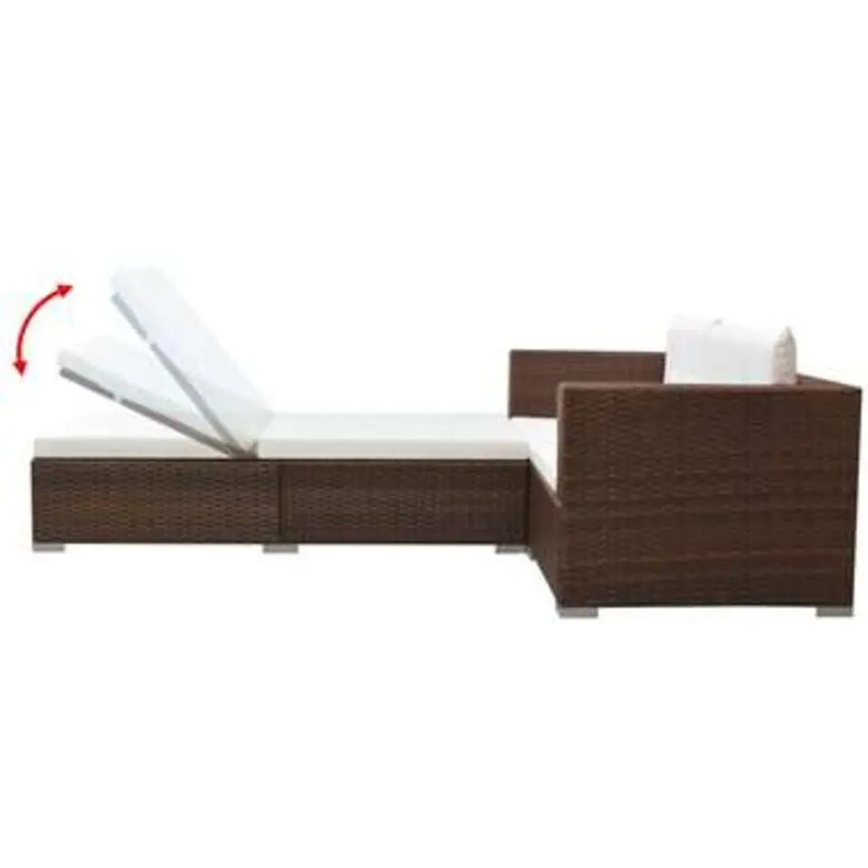 vidaXL - Tuinbank Set - Bruin - Poly rattan