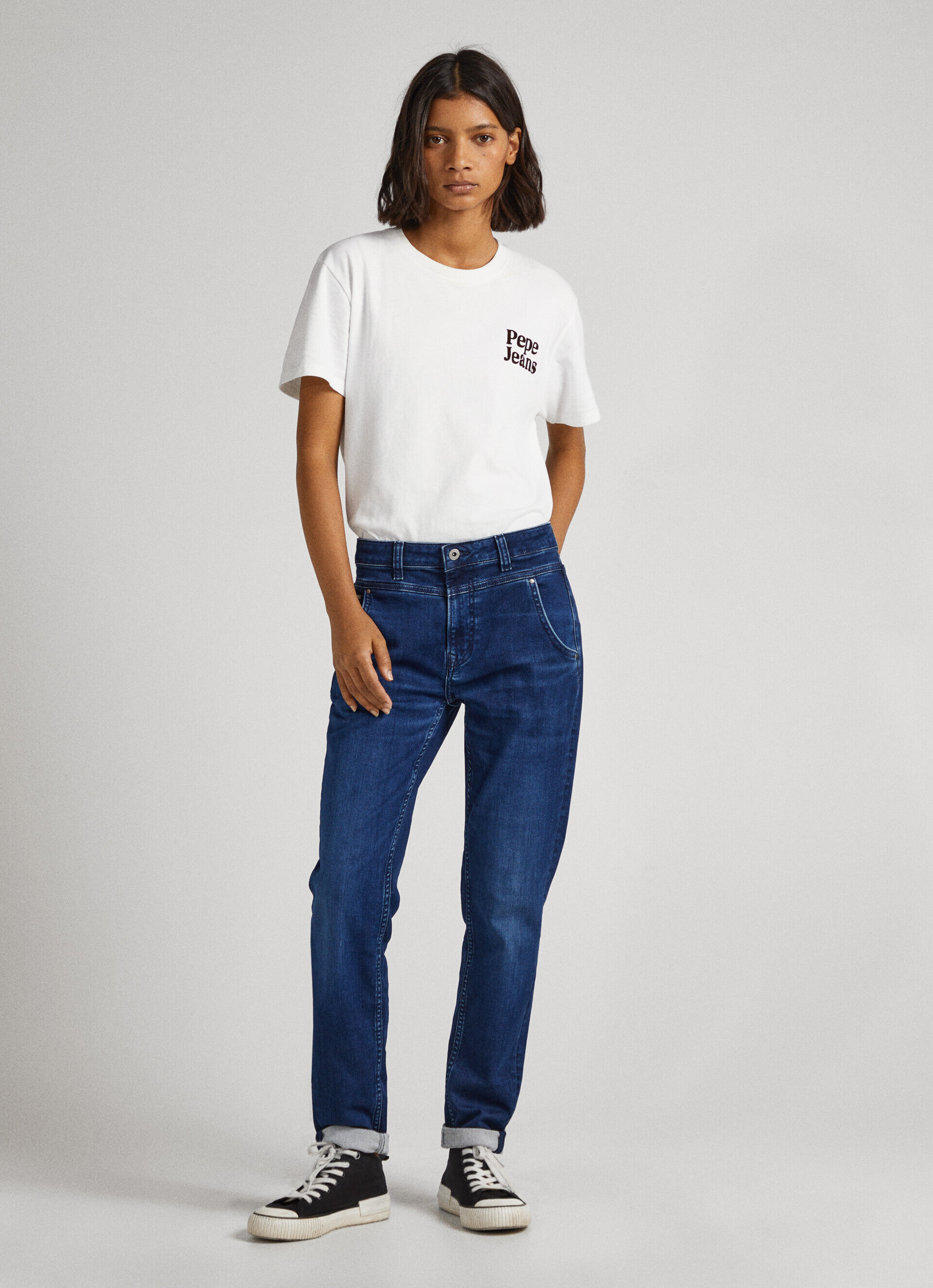 CALÇA JEANS CAREY FIT RELAXED DE CINTURA MÉDIA - jeans