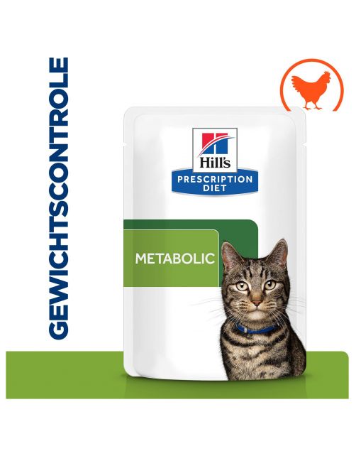 Hill's Prescription Diet Metabolic Weight Management Maaltijdzakjes - Kattenvoer - Kip 12x85 g