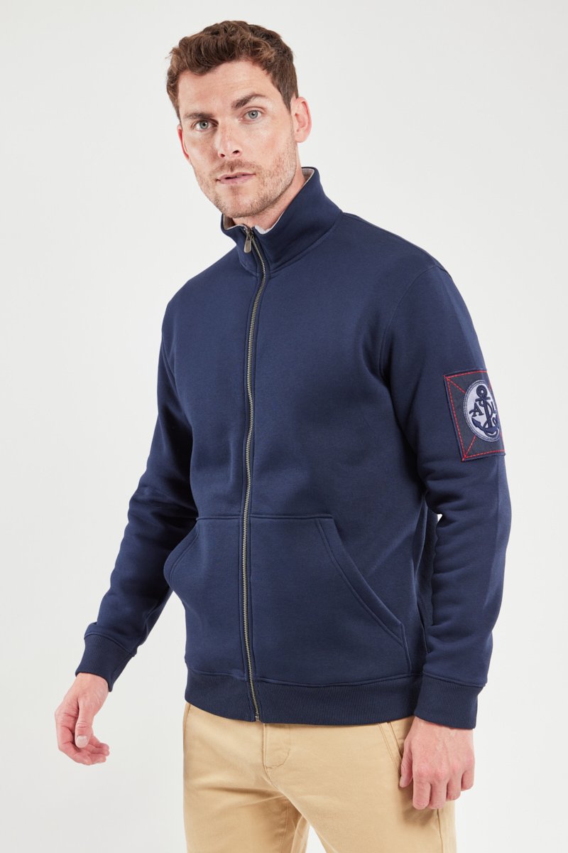 Gilet zippé avec écusson - coton