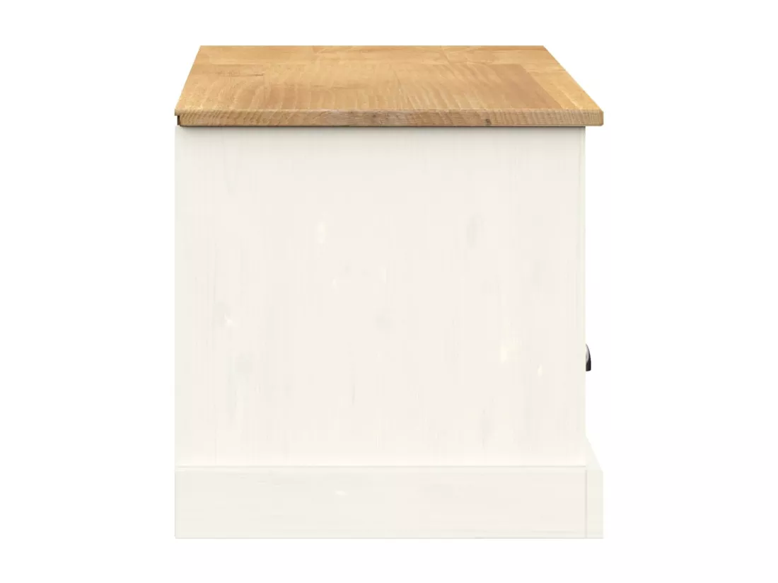 Meuble TV VIGO blanc 156x40x40 cm bois massif de pin