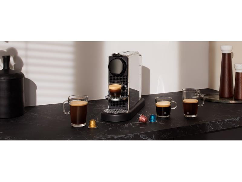 Krups Kaffeemaschine Nespresso CitiZ Platinum Edelstahl/Sch Elegante Nespressomaschine