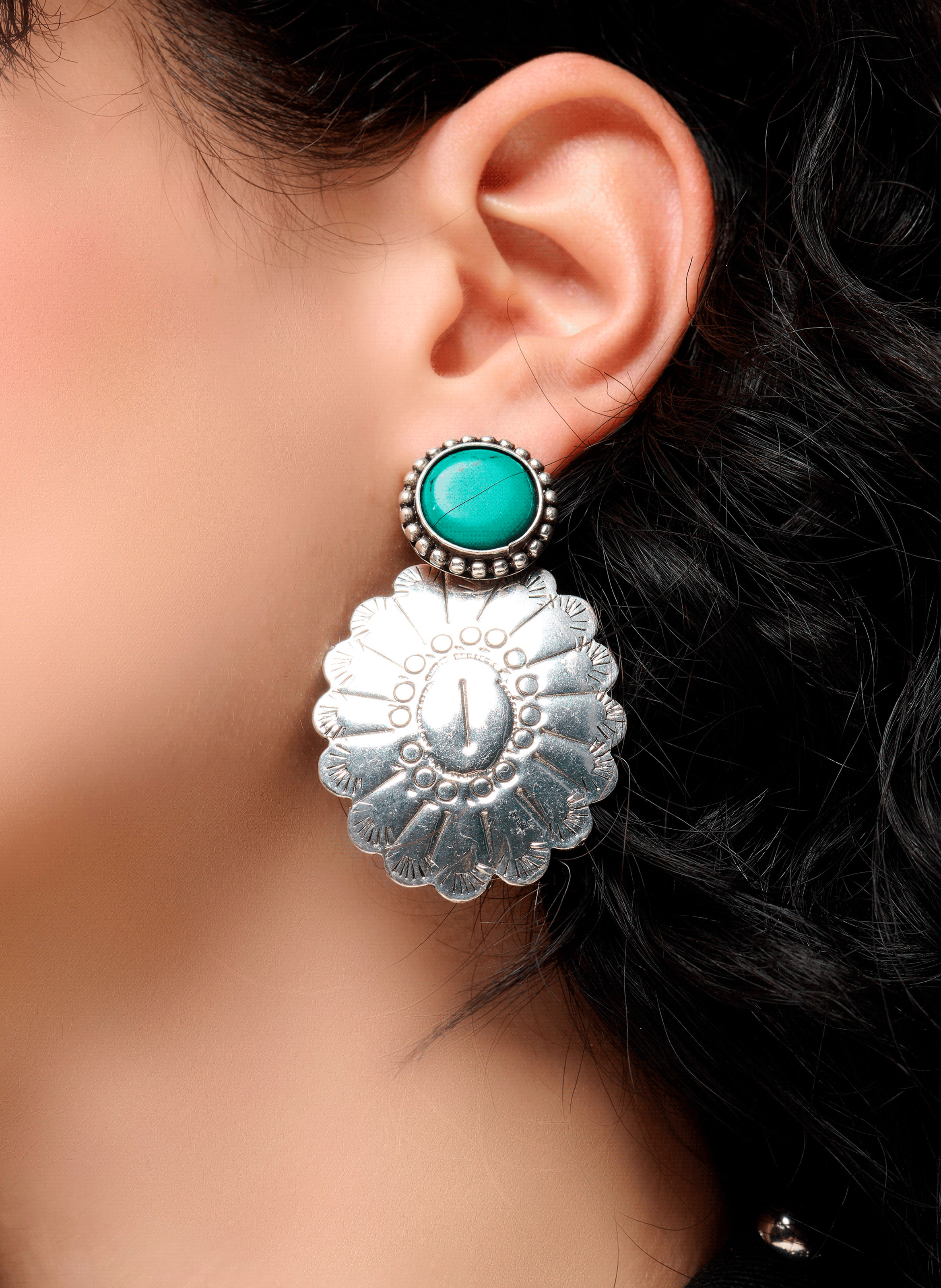 MYRTHA - Boucles d'oreilles pendantes pour oreilles percées en laiton | Argent