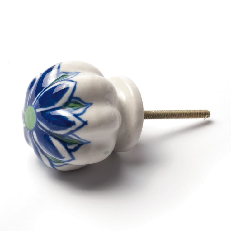 Türknauf 'Blume', weiß/blau, Ø 5,5 cm günstig bestellen