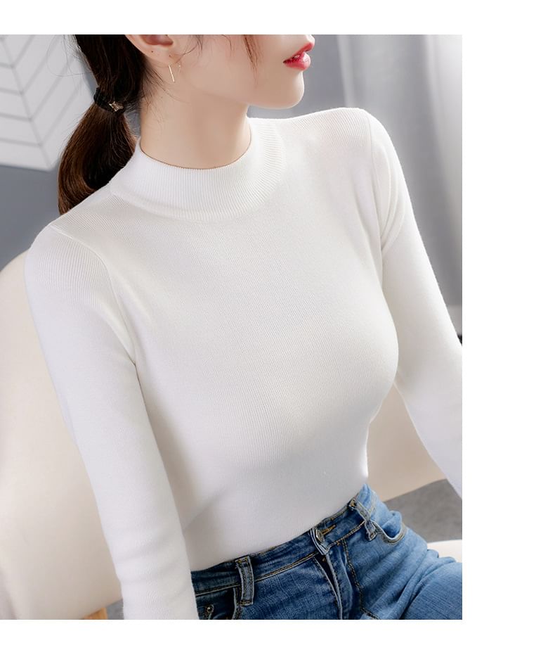 EFO - Lange mouwen, getailleerd, effen, slim fit gebreide top