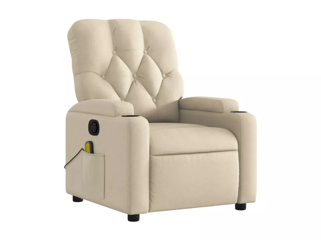 Fauteuil massant inclinable Crème Tissu