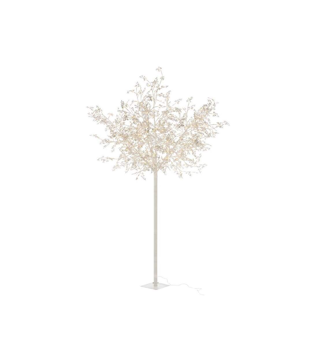 Paris Prix - Statue Déco à Led arbre Feuilles 250m Argent