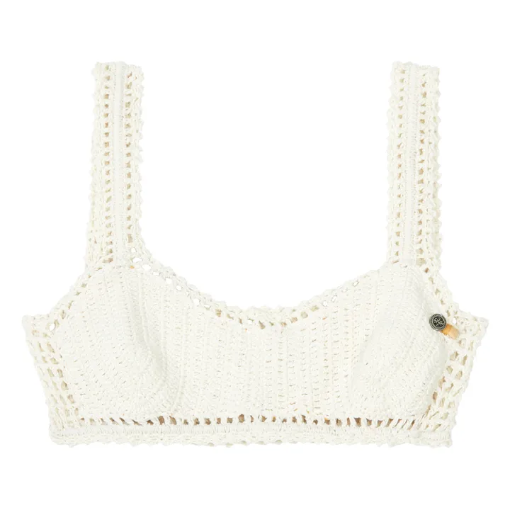 She Made Me Haut de Maillot Essential Crop Crochet | Naturel