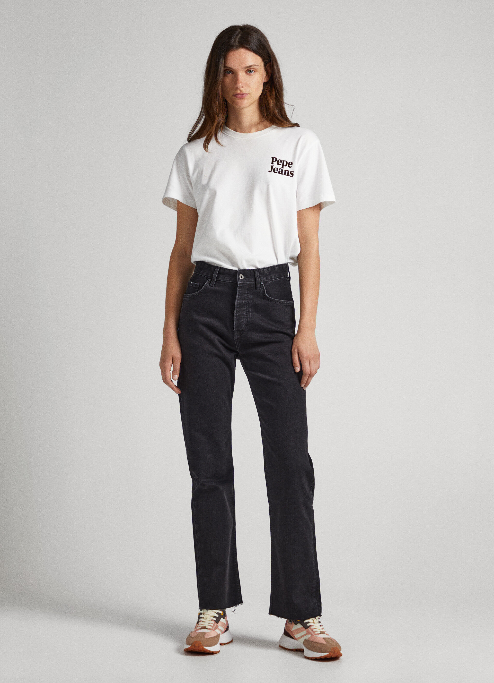 Calça jeans ROBYN de cintura alta e corte regular - jeans