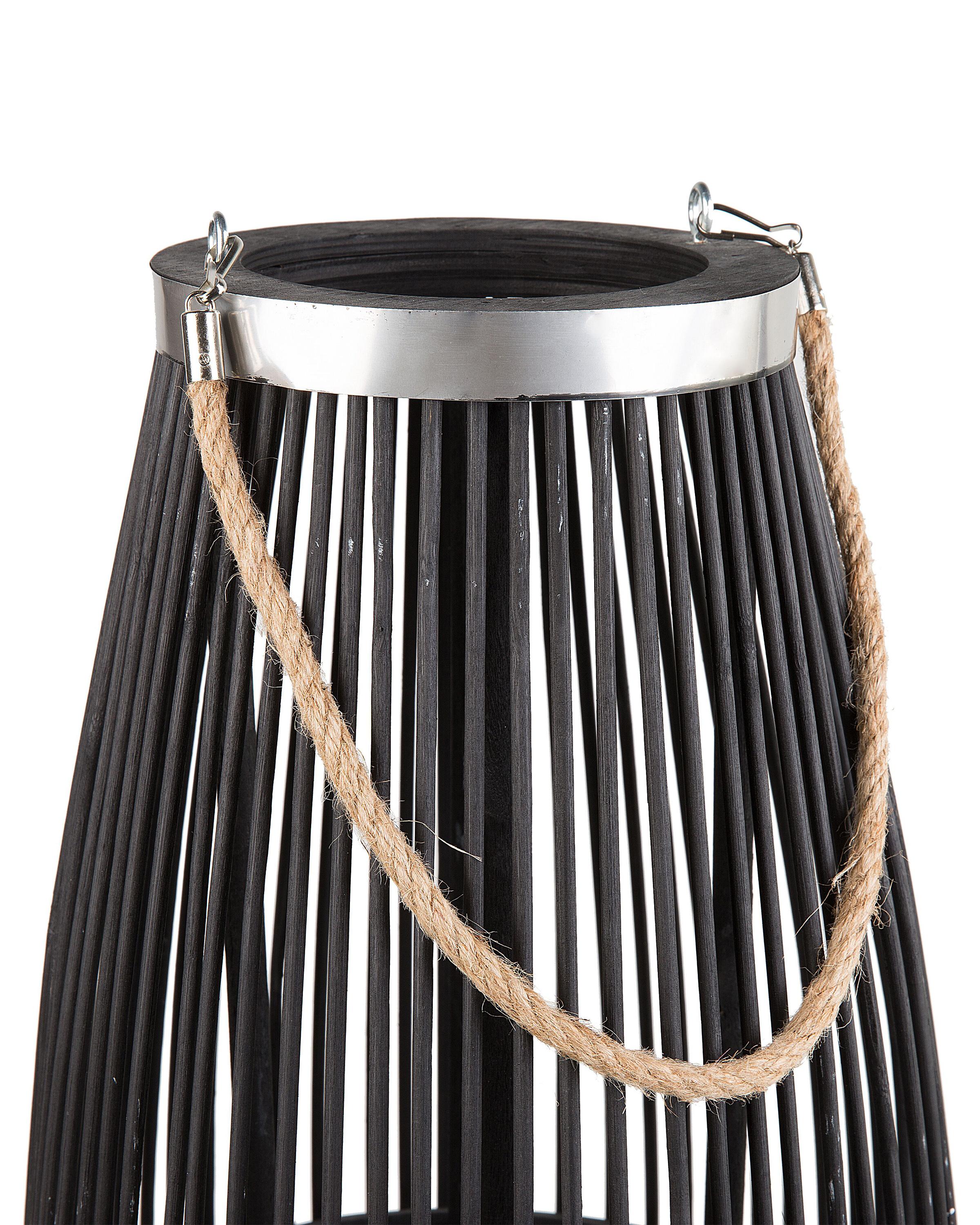 Lantaarn TAHITI Bamboehout 84 cm Zwart