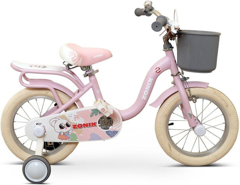 Zonix - Meisjesfiets - Roze - 14 Inch - Kinderfiets Met Zijwieltjes