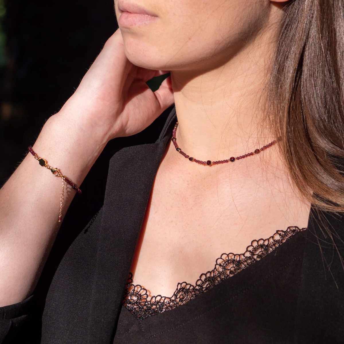 Bracelet Paloma en pierres Grenat
