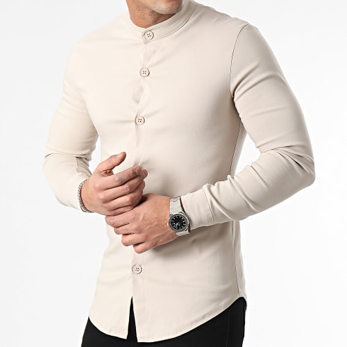 Chemise Manches Longues Beige