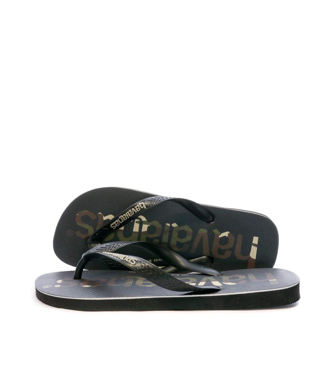 Tongs Noir Homme Havaianas Logo Mania