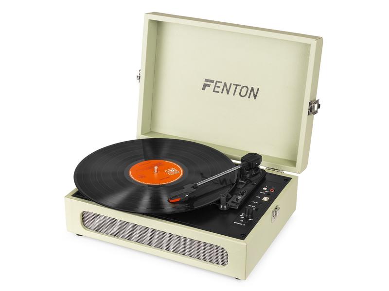 Fenton Plattenspieler mit Bluetooth RP118X Grün Hochwertiger Plattenspieler im Kofferdesign