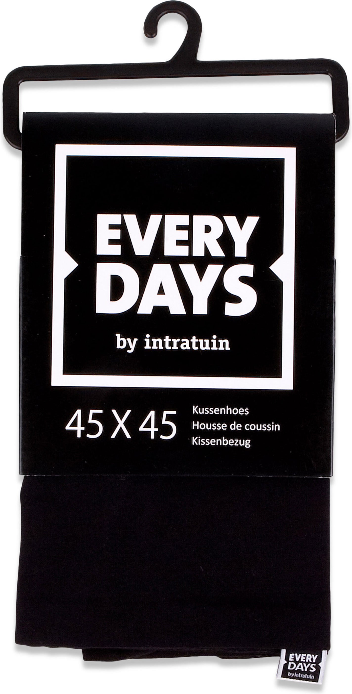 Everydays kussenhoes Katoen zwart 45 x 45 cm