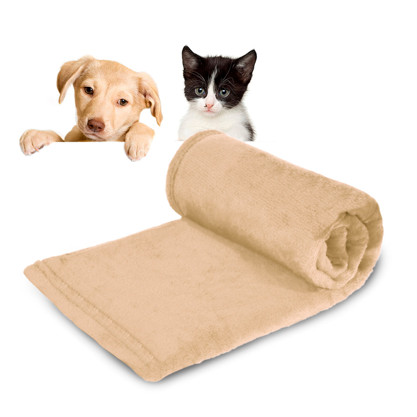 HOME MERCURY - Cobertor de veludo macio e durável para cães, gatos e outros animais de estimação, 75x100cm. (1, Baunilha, 75x100cm)