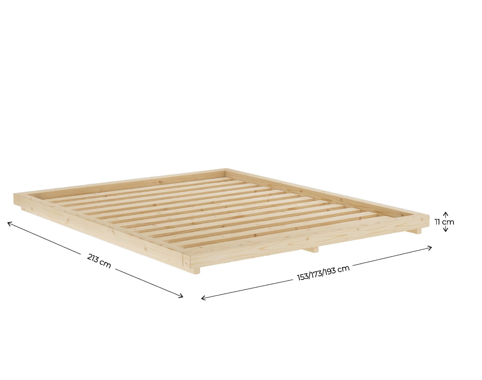 Karup Design Bettgestell »FSC® Massivholz Futonbett, excl. Matratze, mit Lattenrost« Bett mit Lattenrost, aus FSC® zertifizierter Kiefer, mehrere Grössen
