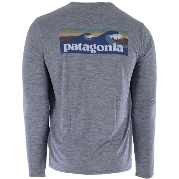 T-shirt randonnée PATAGONIA M'S LS CAP COOL DAILY GRAPH SHIRT - WATERS BOARDSHORT LOGO ABALONE BLUE: FEATHER GREY