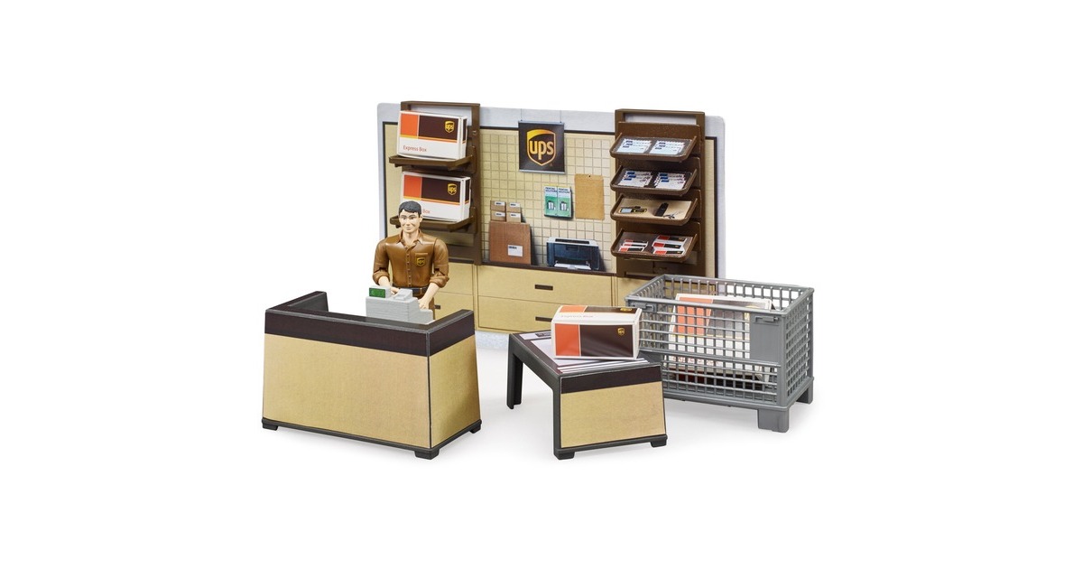 bruderbworld UPS Parcel Shop Speelfiguur  (62250)
