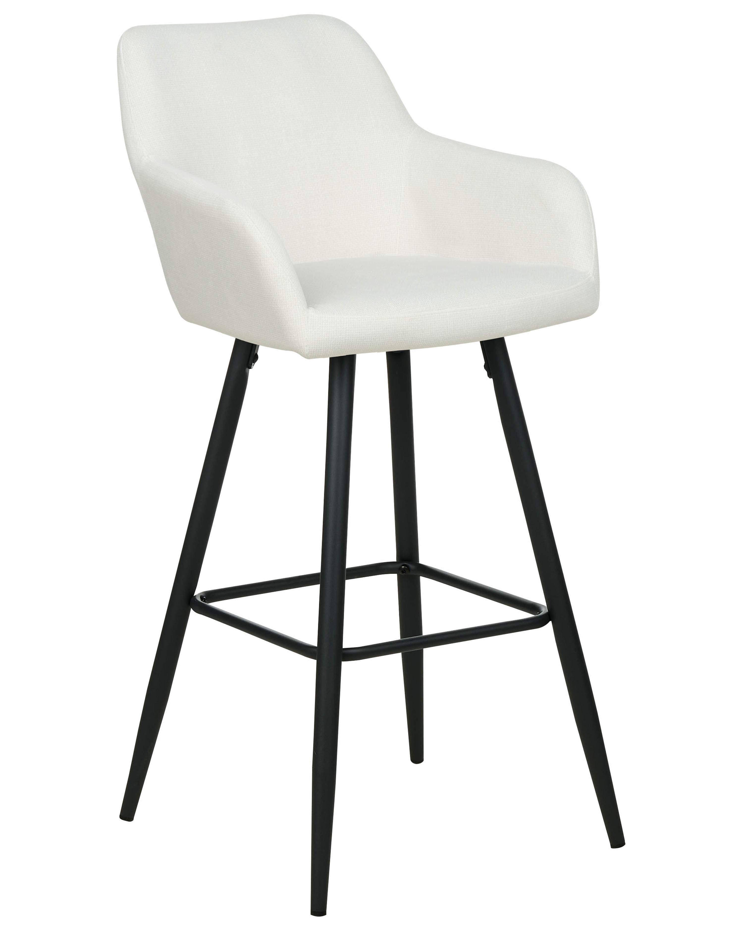 Set van 2 barstoelen CASMALIA Fluweel Gebroken wit