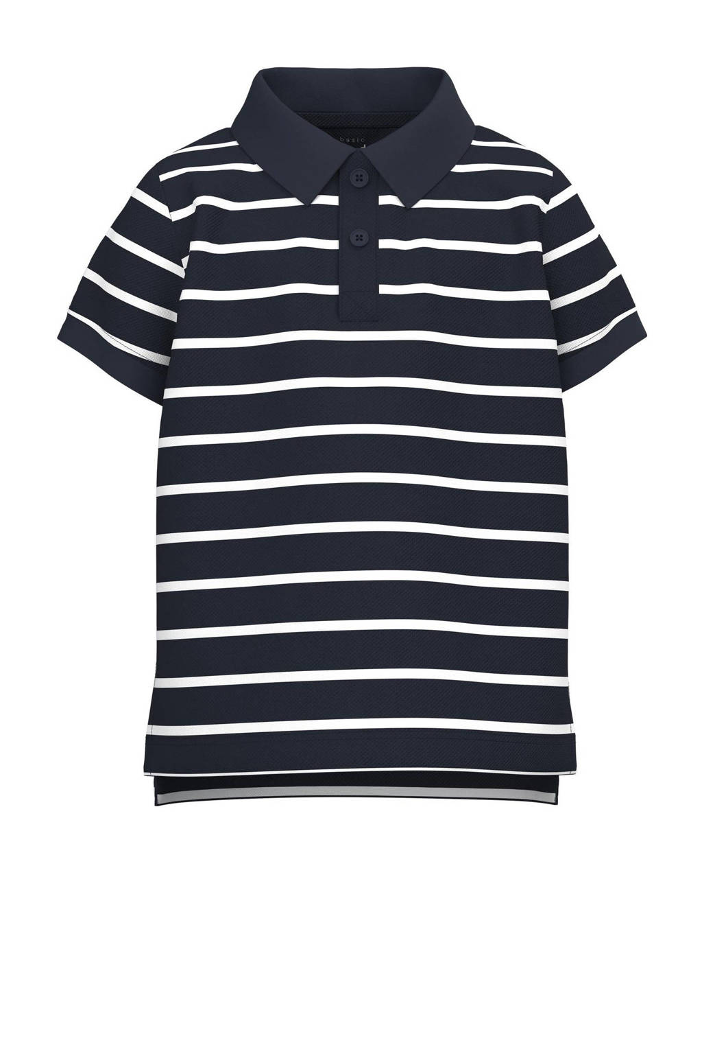 NAME IT gestreepte polo NMMVOLO donkerblauw/wit