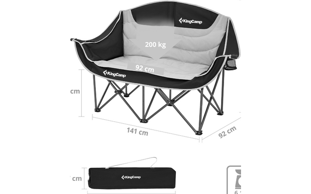 KingCamp Duo Deluxe komfortables Faltsofa für 2 Personen