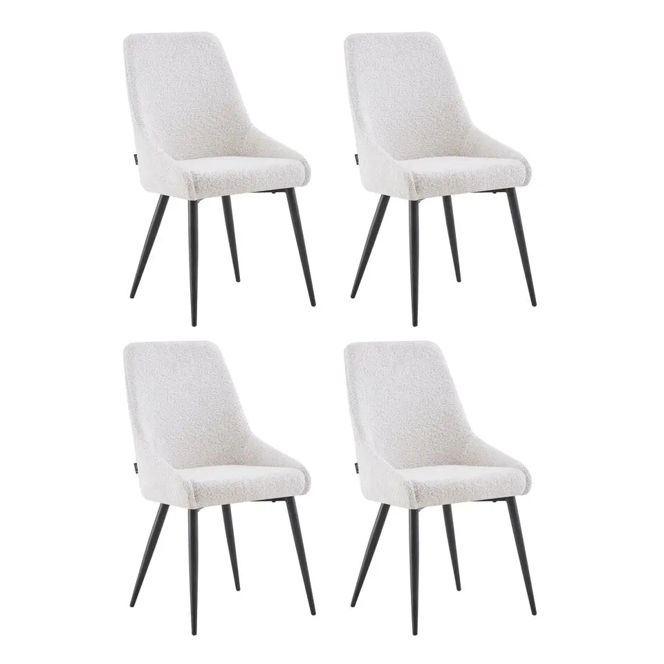 Furnihaus Eetkamerstoel Oscar Boucle Beige Set van 2