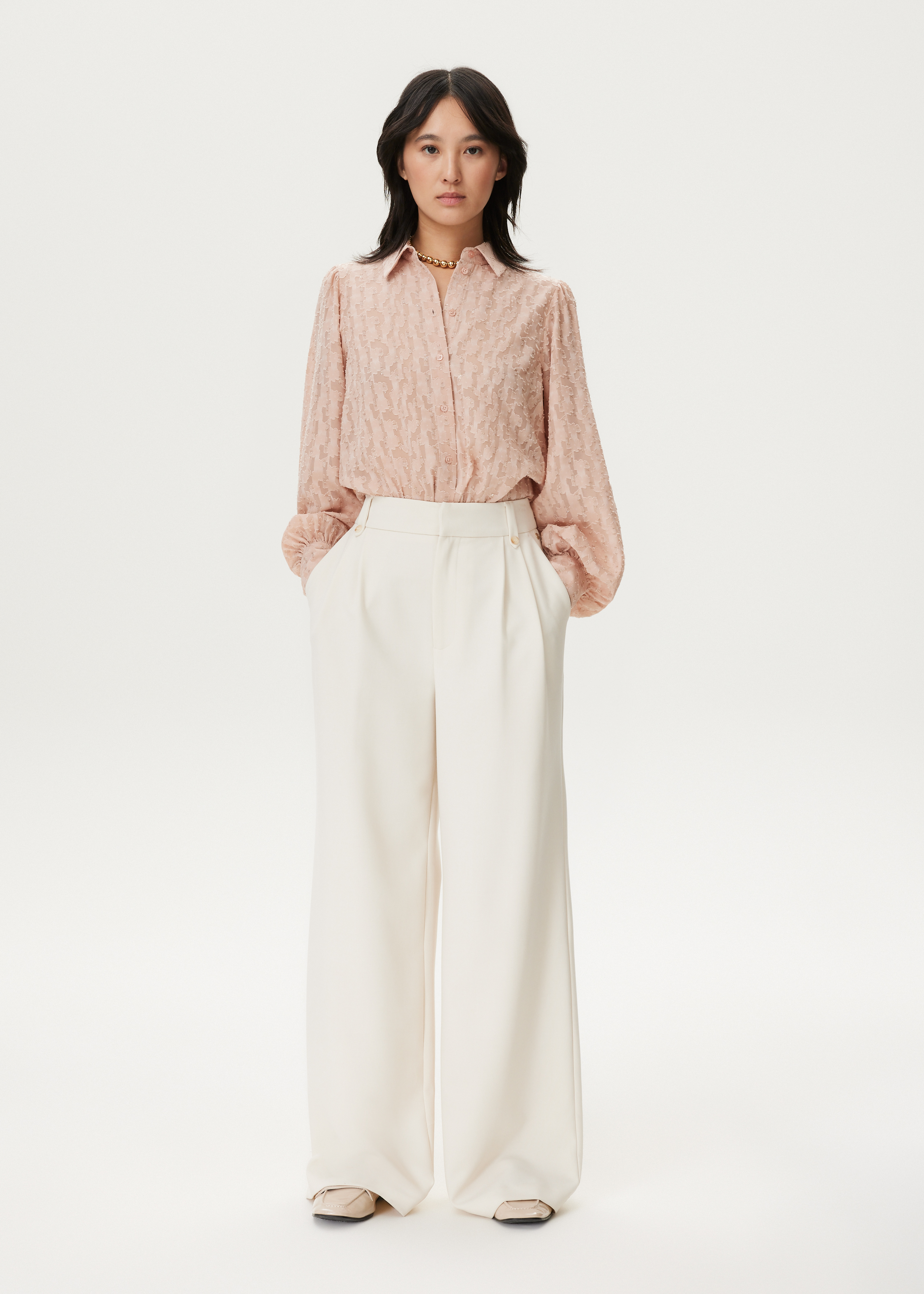 Blouse met glitter plumetis