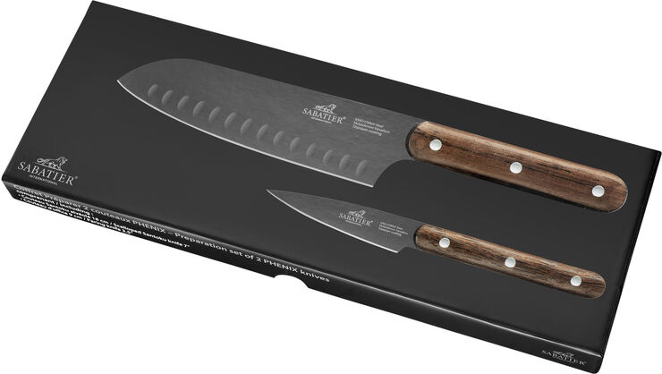 Lion Sabatier Phenix knivsæt 2 dele sort/træ Sort/træ