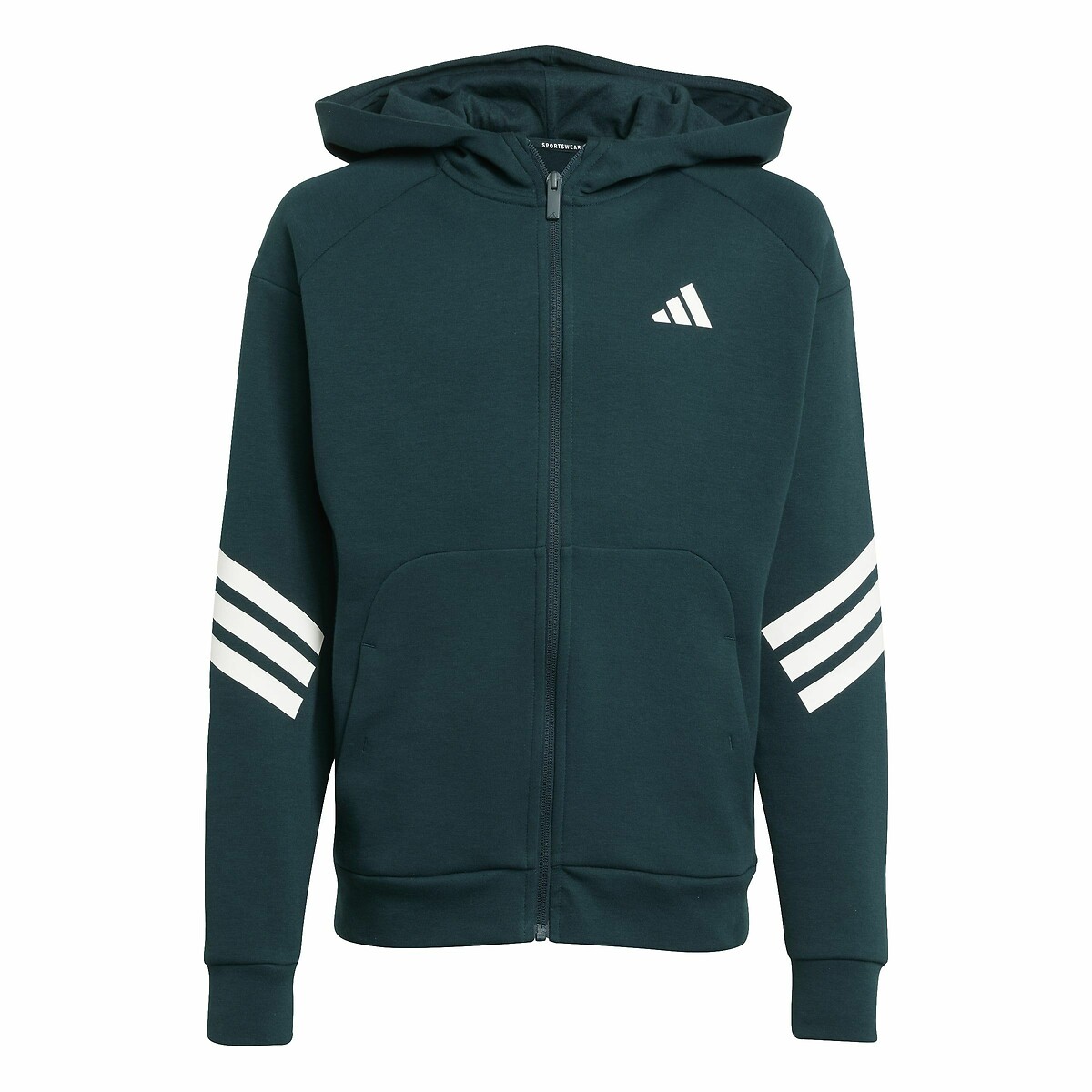 ADIDAS ROUPAS ESPORTIVAS<br>Suéter com zíper em fleece escovado