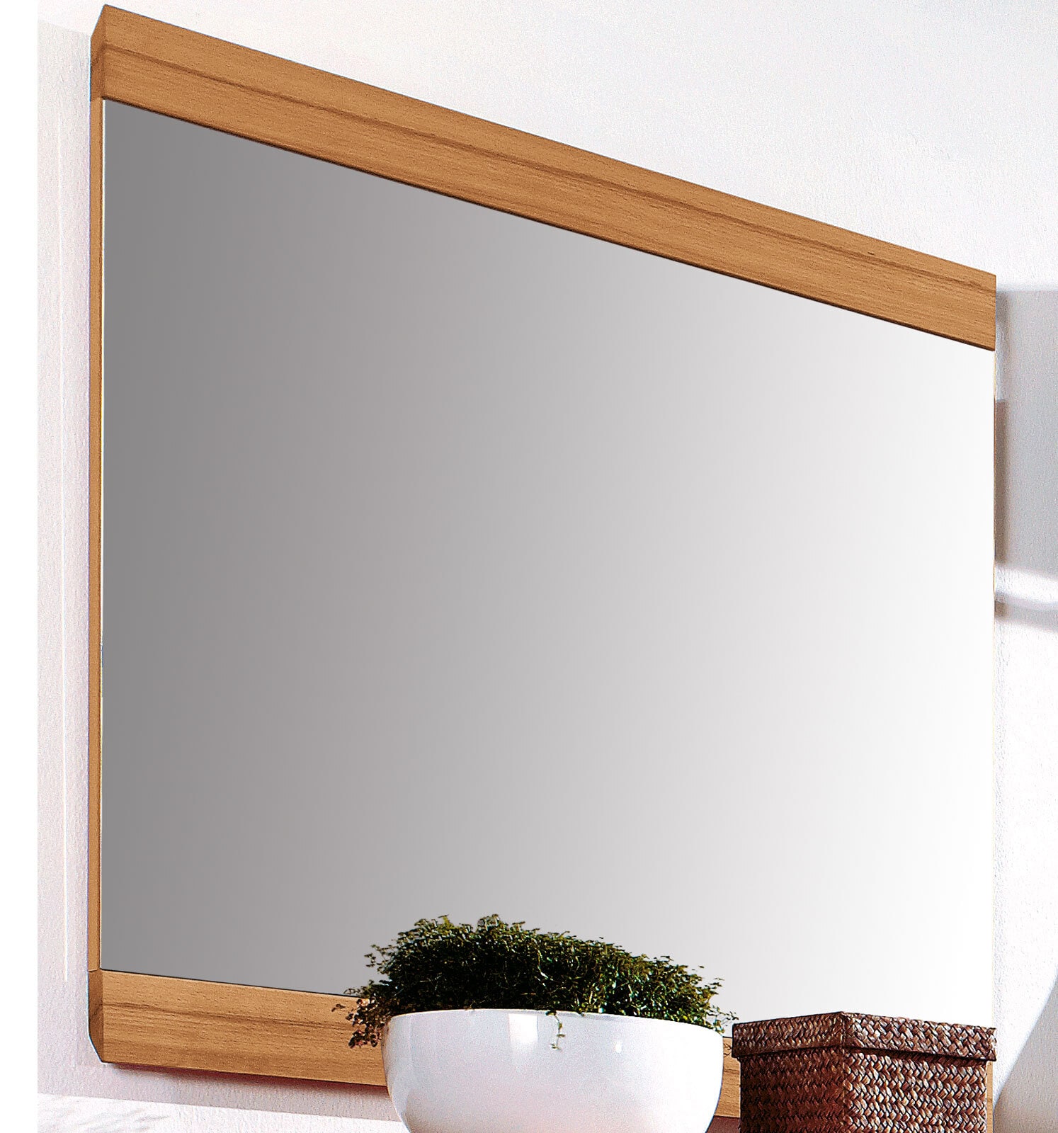 VALMONDO Spiegel Kernbuchenholz massiv 80 x 80 cm