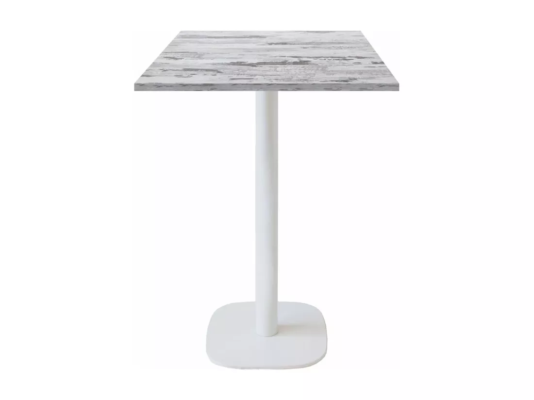 Mange-debout 60 x 60 cm - modèle Round pied blanc chêne Islande